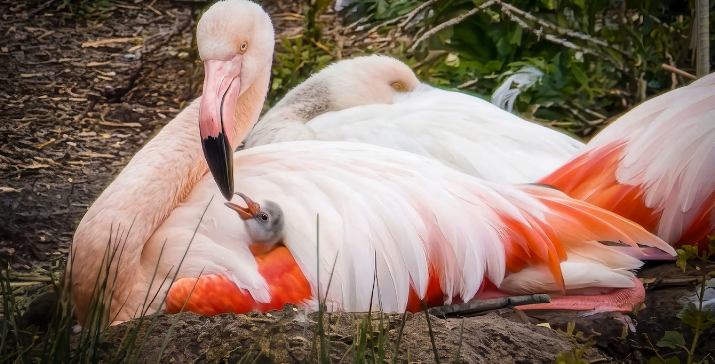 1e Flamingokuiken Zwillbrocker Venn