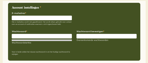account instellingen